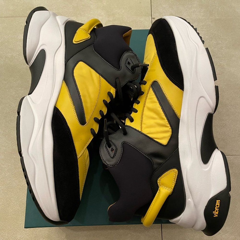 Buscemi Veloce High Top Mix Materials Lightning Yellow 13